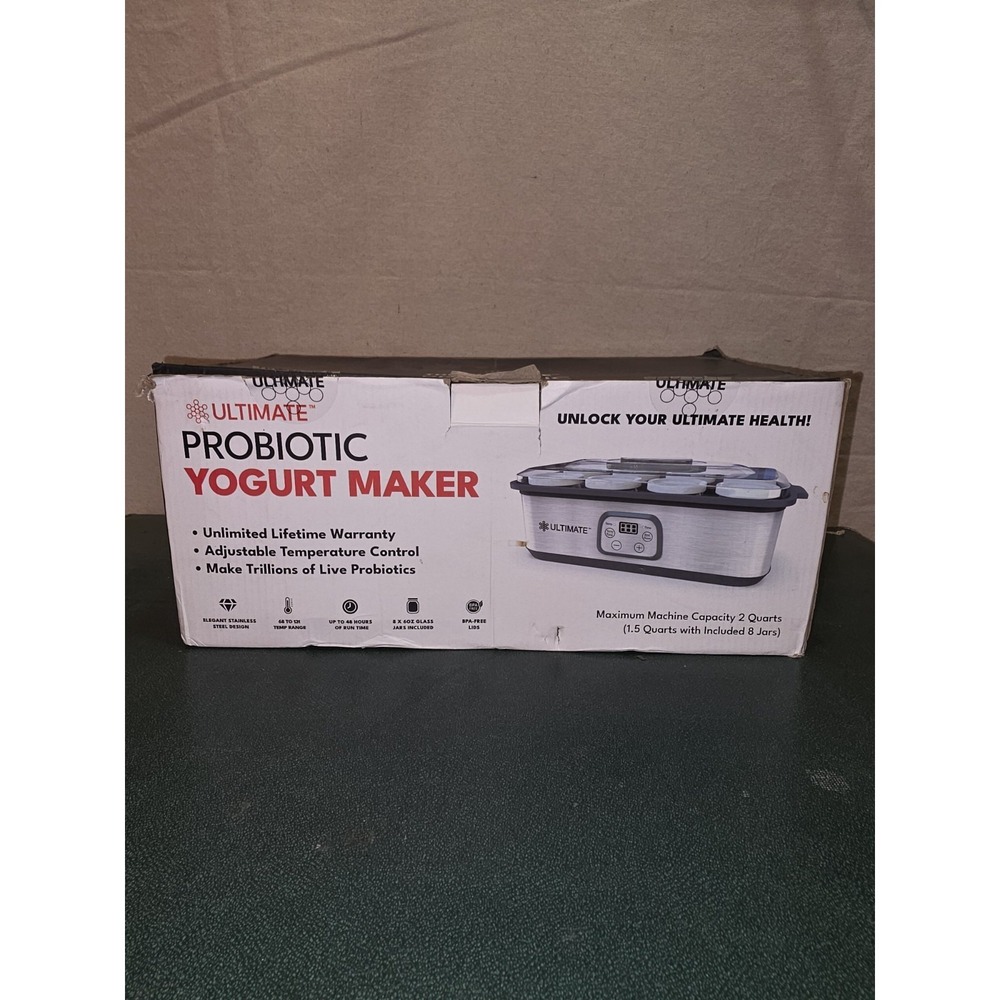 Ultimate Probiotic 8 Jars Yogurt Maker with Adjustable Temperature &Time Control